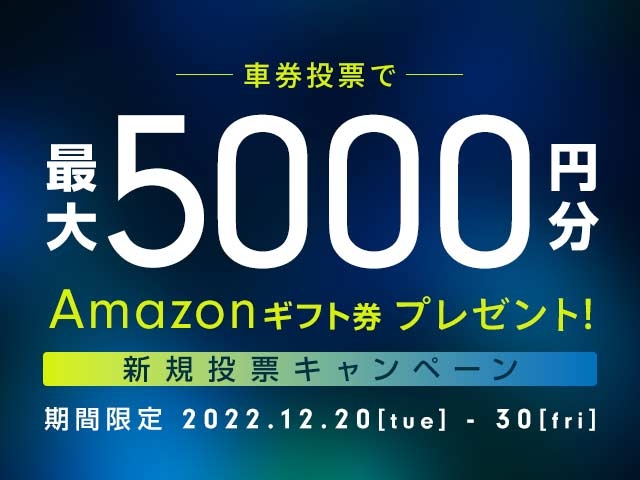 12/20〜12/30 新規投票キャンペーン！条件達成で最大5,000円分のAmazonギフト券プレゼント！