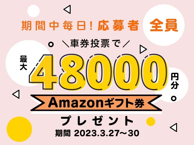 3/27〜3/30 期間中の投票で最大48,000円分のAmazonギフト券がもらえる！