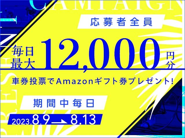 8/9〜8/13 期間中の投票で毎日最大12,000円分のAmazonギフト券がもらえる！