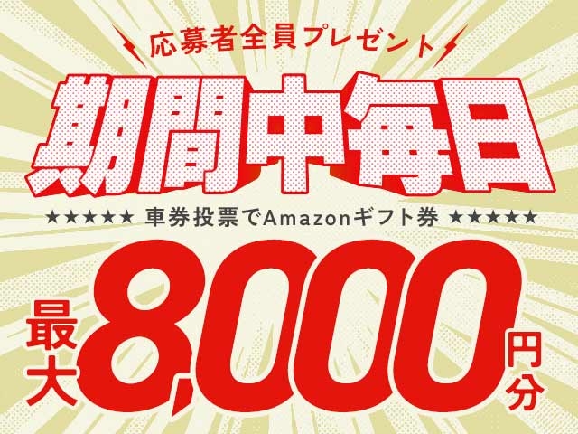 12/28〜31 期間中の投票で毎日最大8,000円分のAmazonギフト券がもらえる！