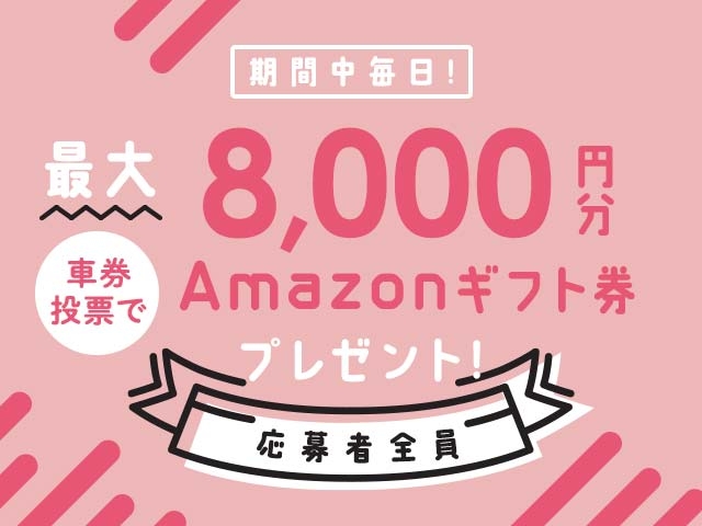 1/20〜23　期間中の投票で毎日最大8,000円分のAmazonギフト券がもらえる！