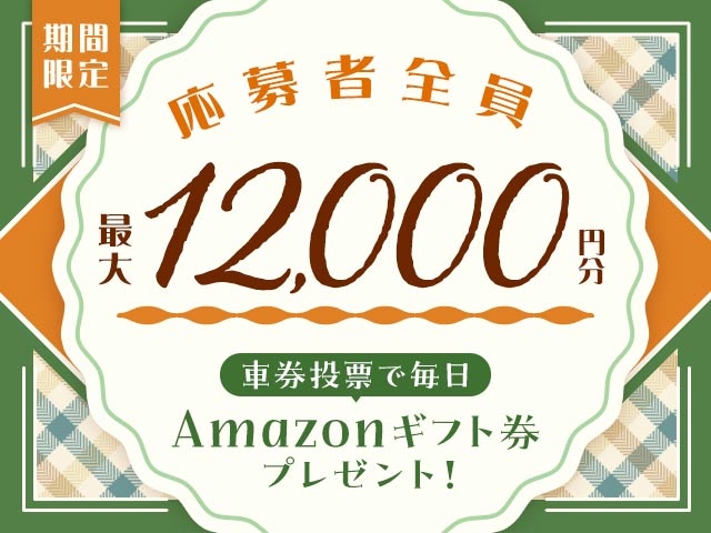 5/13～5/19 期間中の投票で毎日最大12,000円分のAmazonギフト券がもらえる！