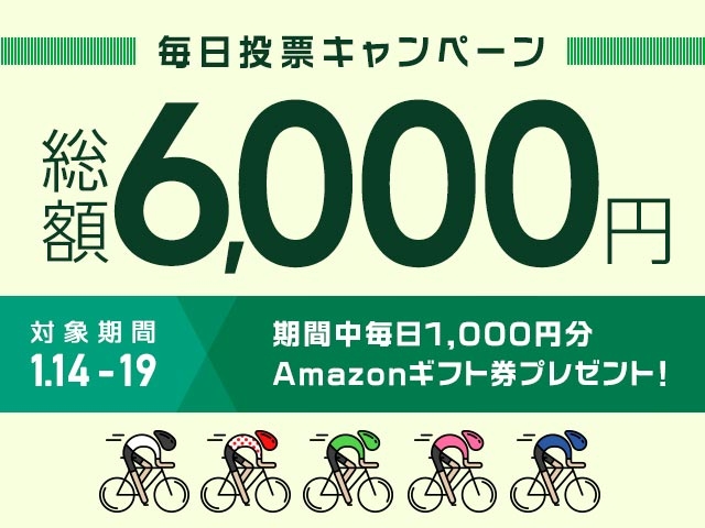 期間中毎日投票で最大6,000円分のAmazonギフト券がもらえる！